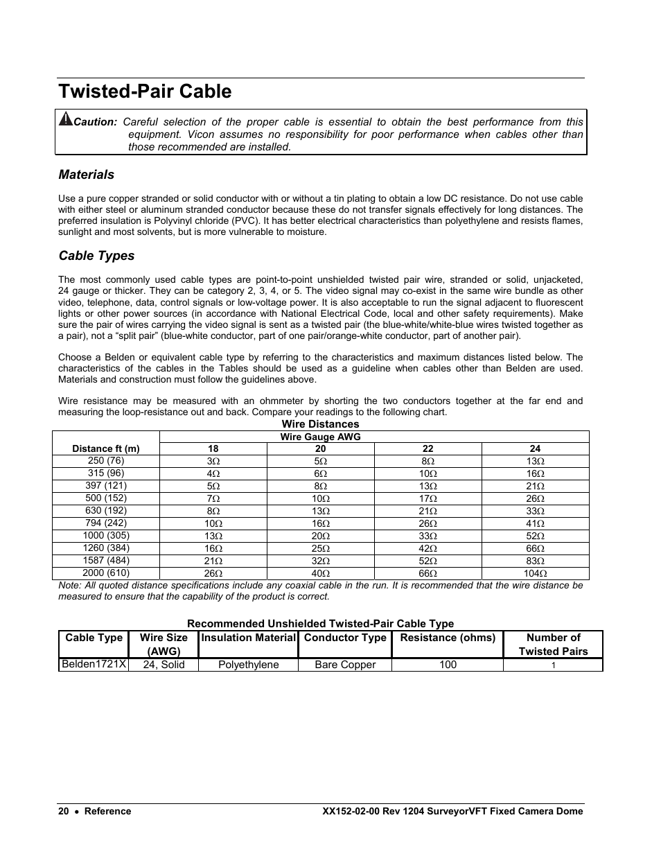 Twisted-pair cable, Shipping instructions, Aterials | Le types | Nikon XX152-02-00 User Manual | Page 30 / 36