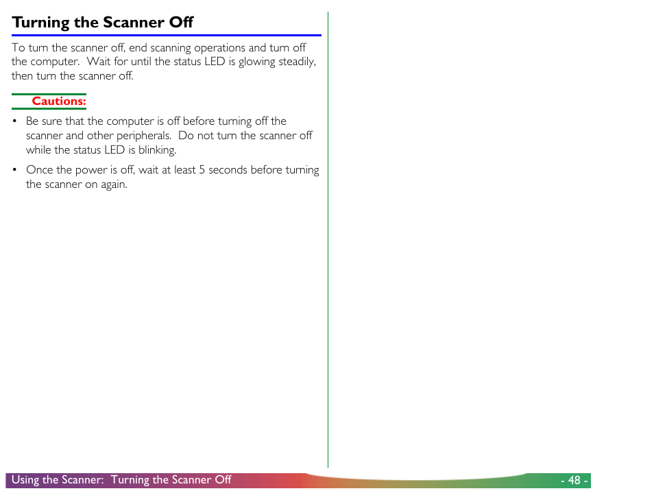 Turning the scanner off | Nikon LS-2000 User Manual | Page 48 / 56