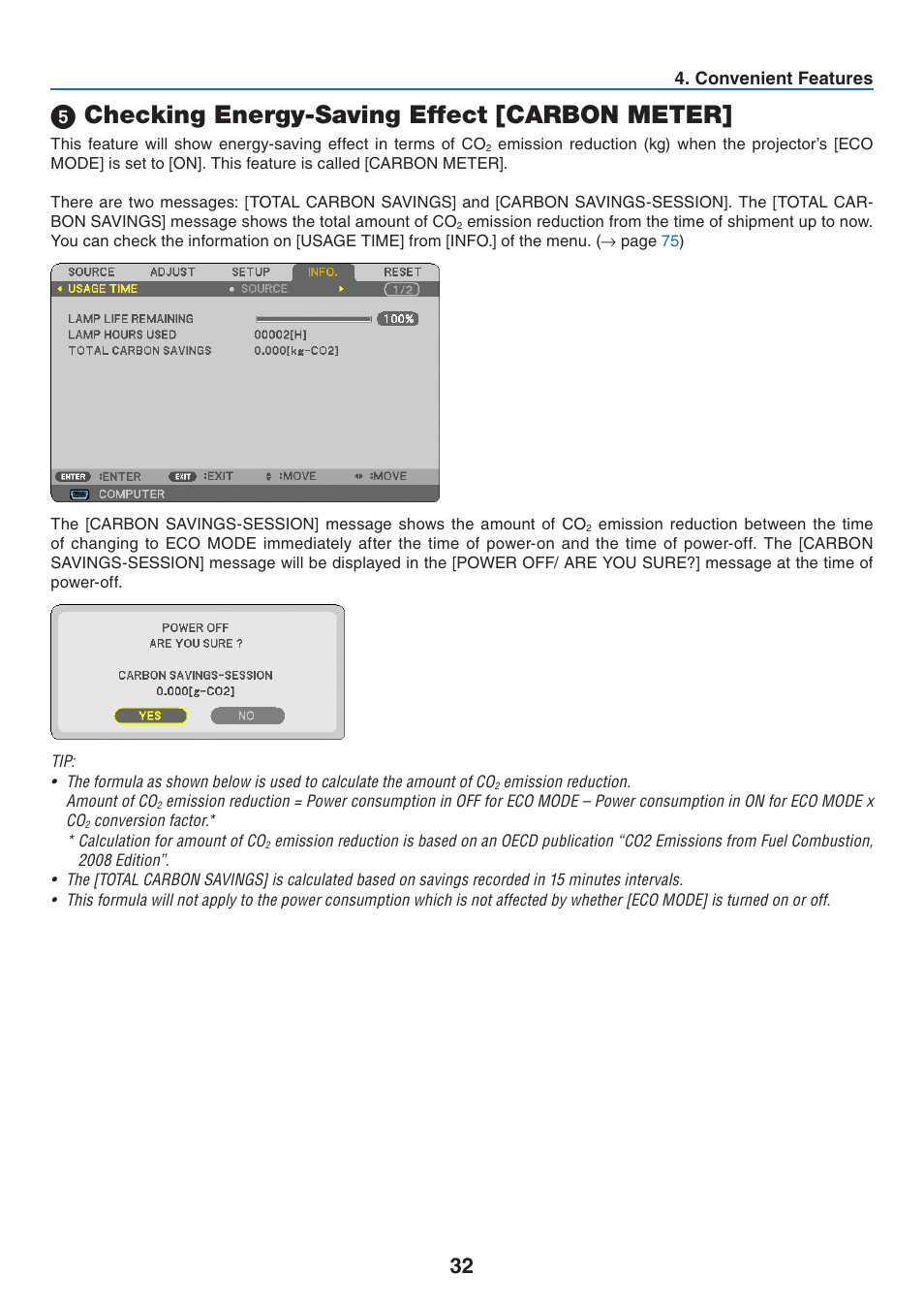 5) checking energy-saving effect [carbon meter, 5 checking energy-saving effect [carbon meter | Nikon NP64 User Manual | Page 41 / 107