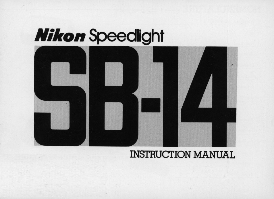 Nikon SB 14 User Manual | 38 pages