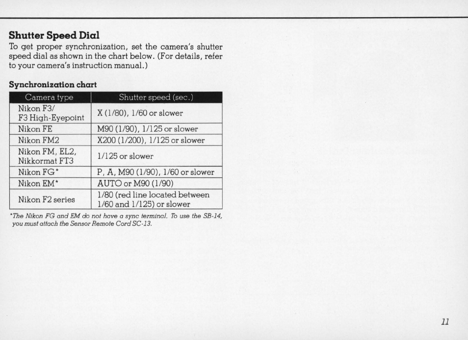 1 ' t | Nikon SB 14 User Manual | Page 11 / 38