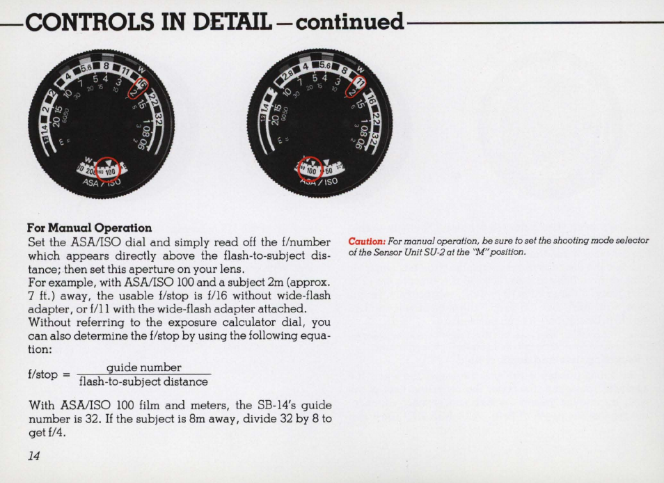 Shutter speed dial | Nikon SB 14 User Manual | Page 14 / 38