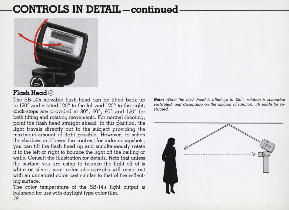Controls in detail-continued | Nikon SB 14 User Manual | Page 18 / 38