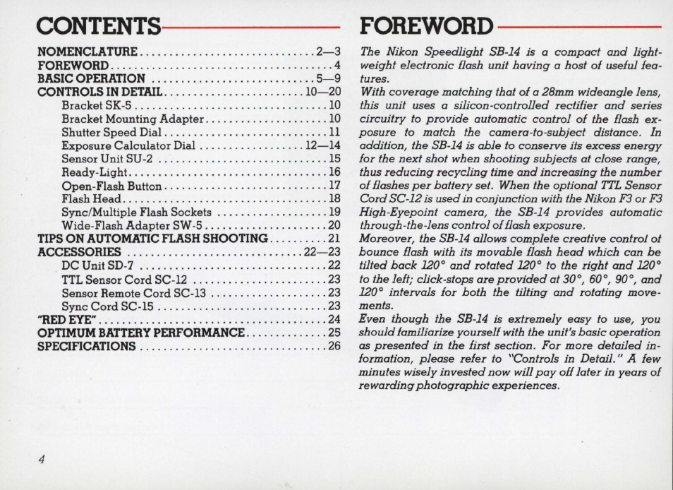 Nikon SB 14 User Manual | Page 4 / 38