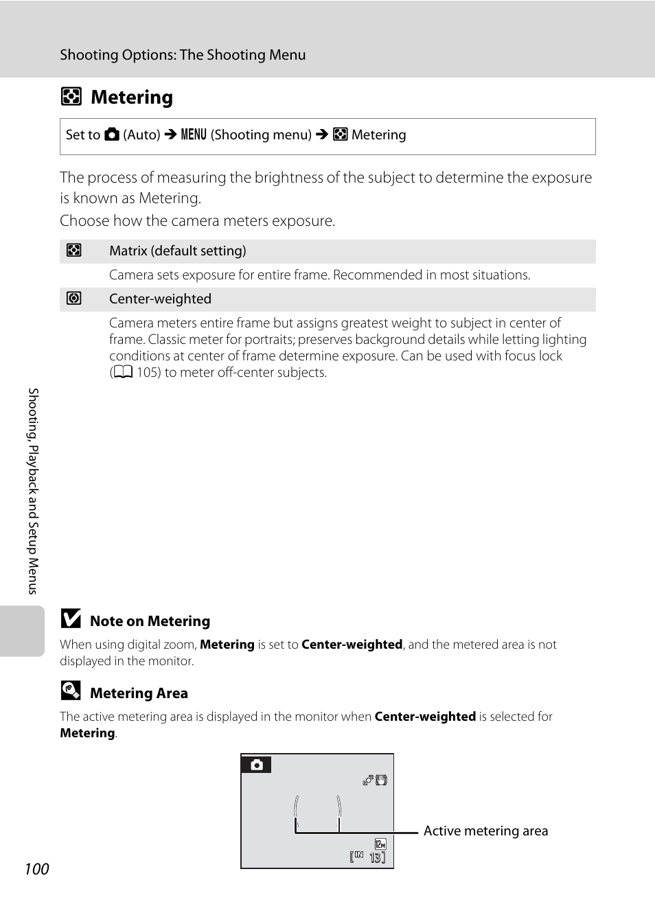 Metering, G metering, Gmetering | Nikon Coolpix S640 User Manual | Page 112 / 176