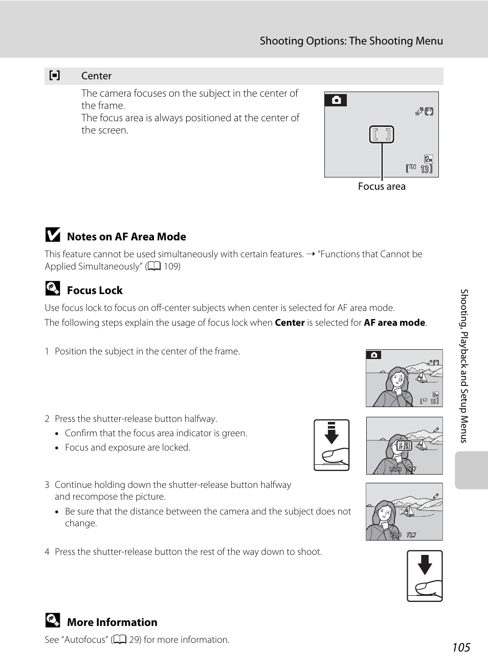 Lock, A 105). whe, A 105) | Nikon Coolpix S640 User Manual | Page 117 / 176