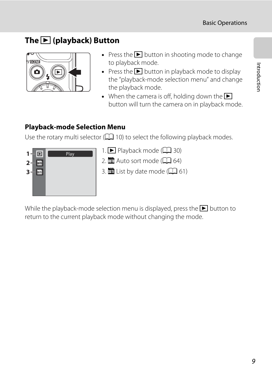 The (playback) button, C (playback) button, The c (playback) button | Nikon Coolpix S640 User Manual | Page 21 / 176