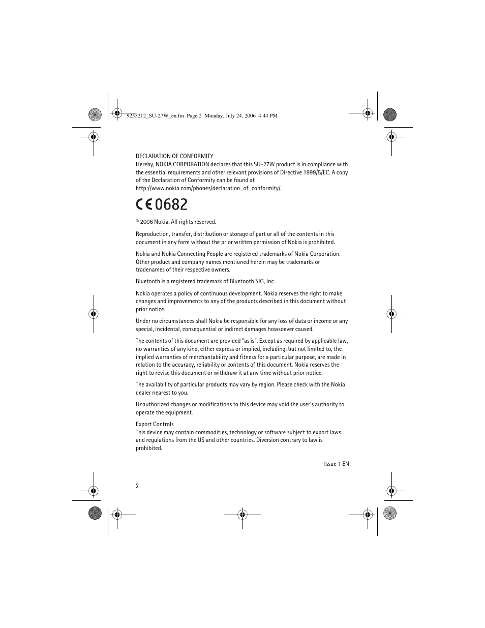Nikon Nokia Digital Pen SU-27W User Manual | Page 2 / 18