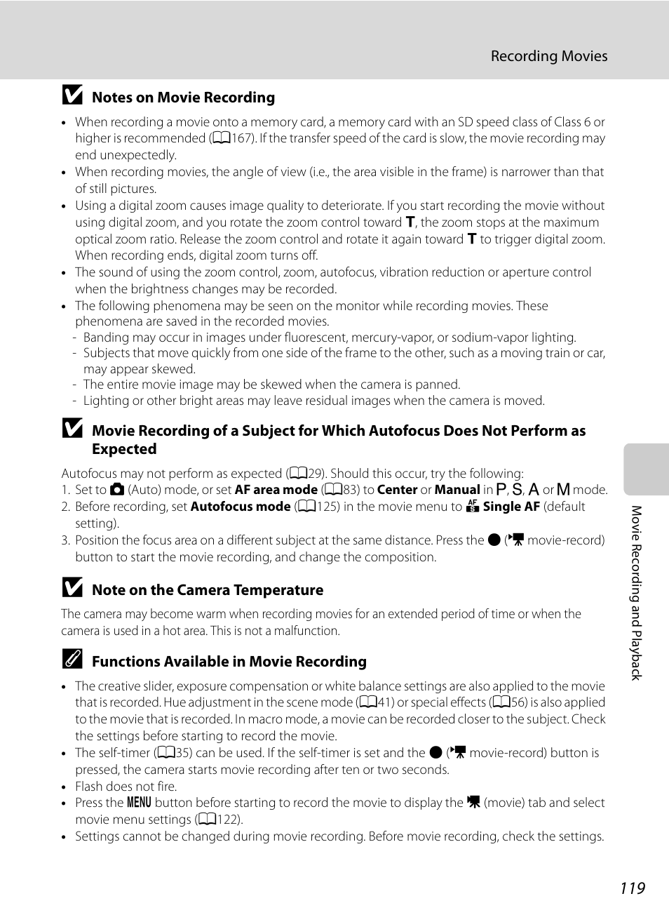 Does not perform as expected, A119) | Nikon Coolpix P300 User Manual | Page 131 / 200
