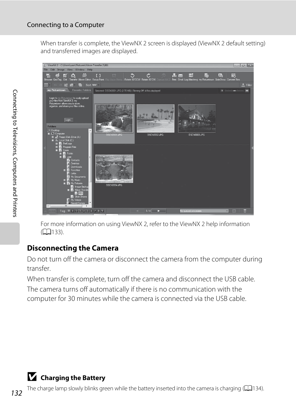 Disconnecting the camera | Nikon Coolpix P300 User Manual | Page 144 / 200