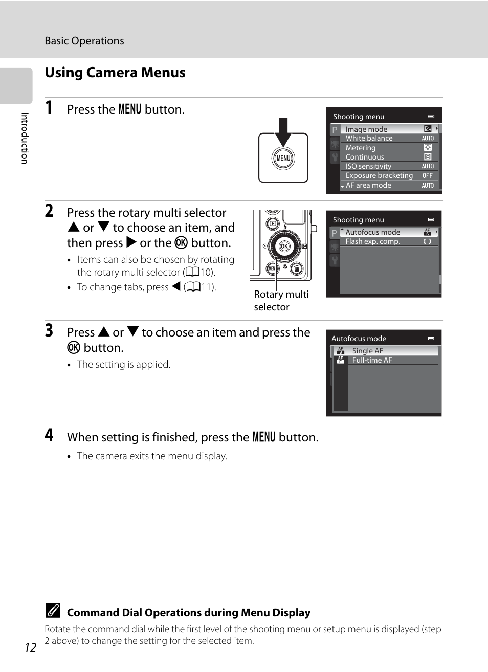 Using camera menus | Nikon Coolpix P300 User Manual | Page 24 / 200