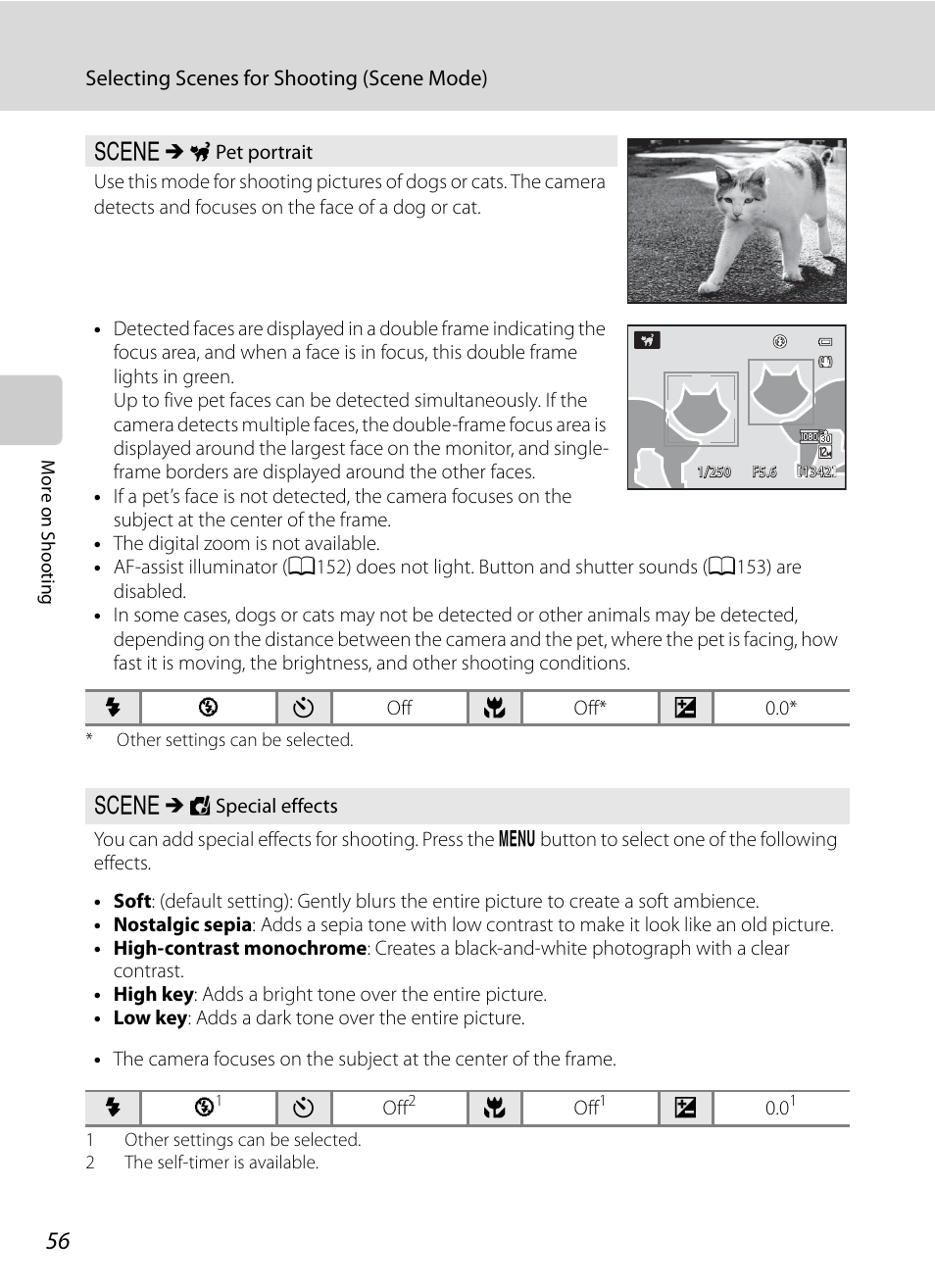 A56) ar, A56), S (a56) | Nikon Coolpix P300 User Manual | Page 68 / 200