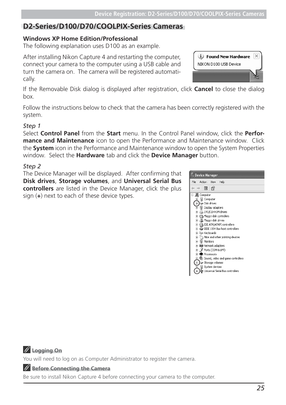 D2-series/d100/d70/coolpix-series cameras | Nikon 4.2 User Manual | Page 27 / 83
