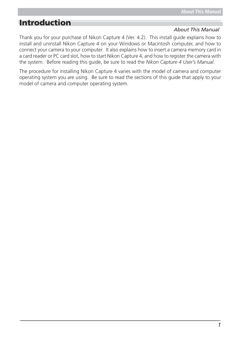 Introduction | Nikon 4.2 User Manual | Page 3 / 83