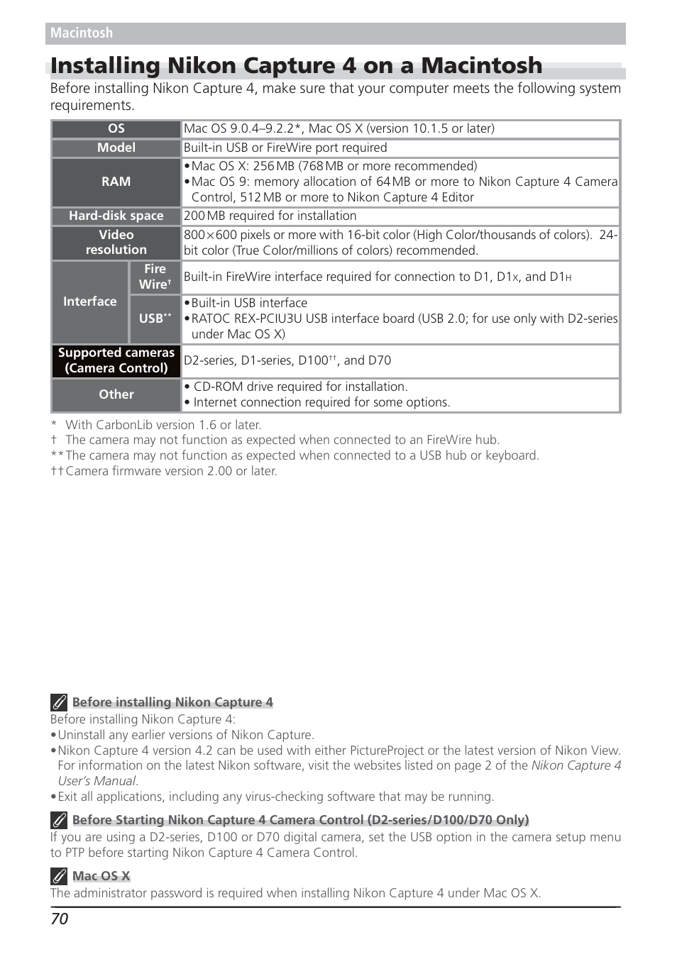 Installing nikon capture 4 on a macintosh | Nikon 4.2 User Manual | Page 72 / 83
