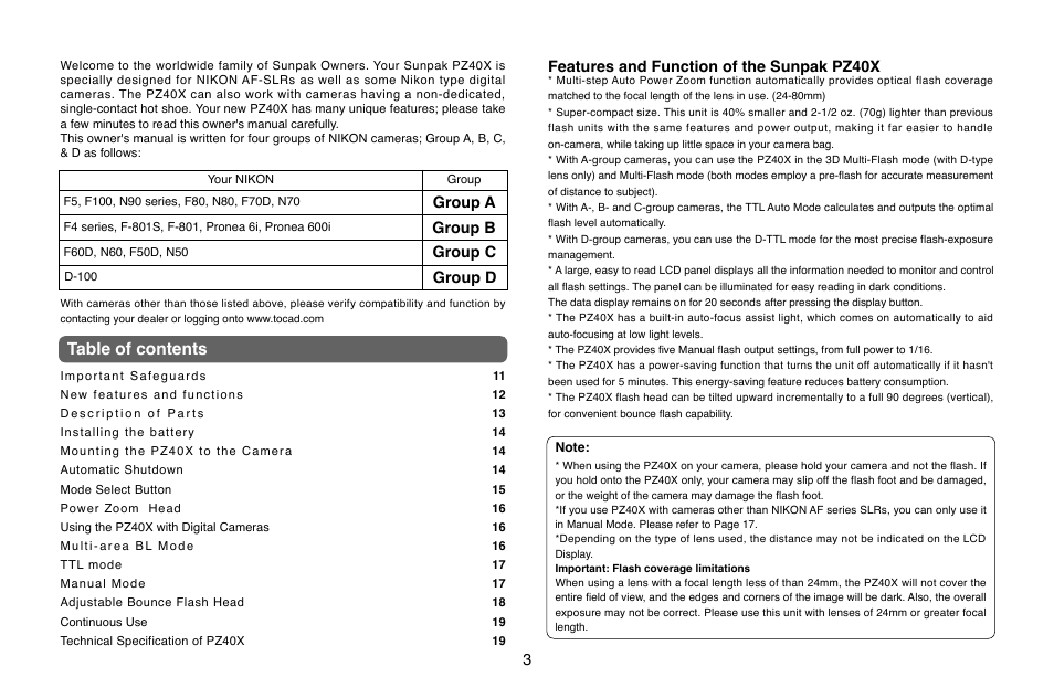 Nikon PZ40X User Manual | Page 3 / 10