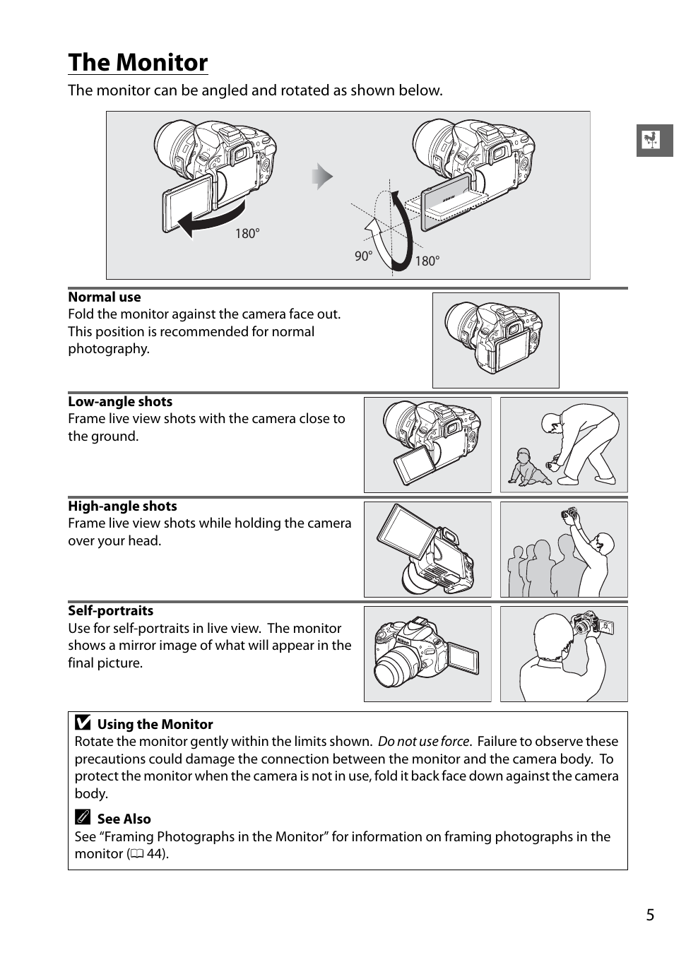 The monitor | Nikon D5100 User Manual | Page 13 / 92