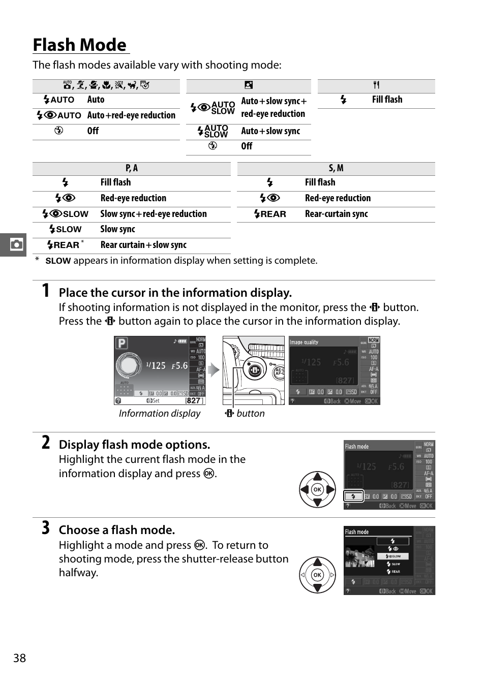 Flash mode | Nikon D5100 User Manual | Page 46 / 92