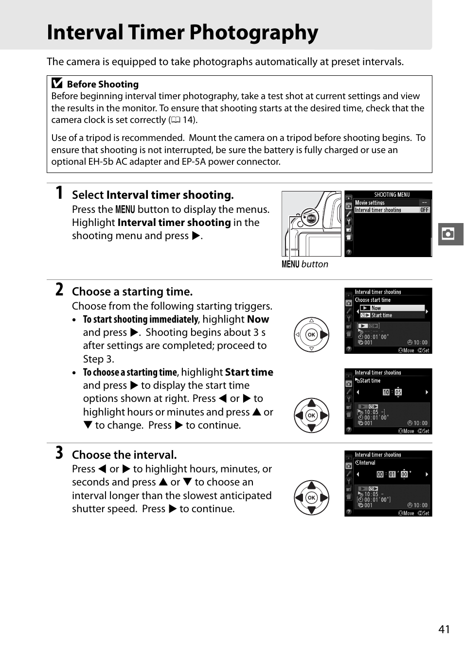 Interval timer photography | Nikon D5100 User Manual | Page 49 / 92
