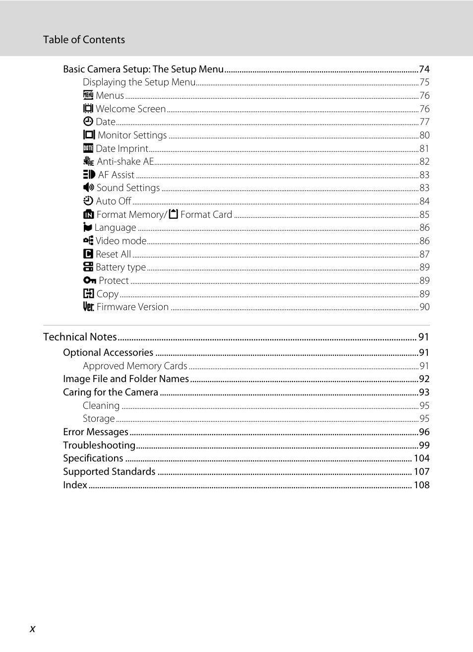 Nikon collpix L16 User Manual | Page 12 / 124