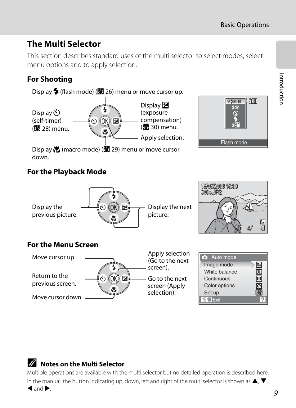 The multi selector | Nikon collpix L16 User Manual | Page 21 / 124