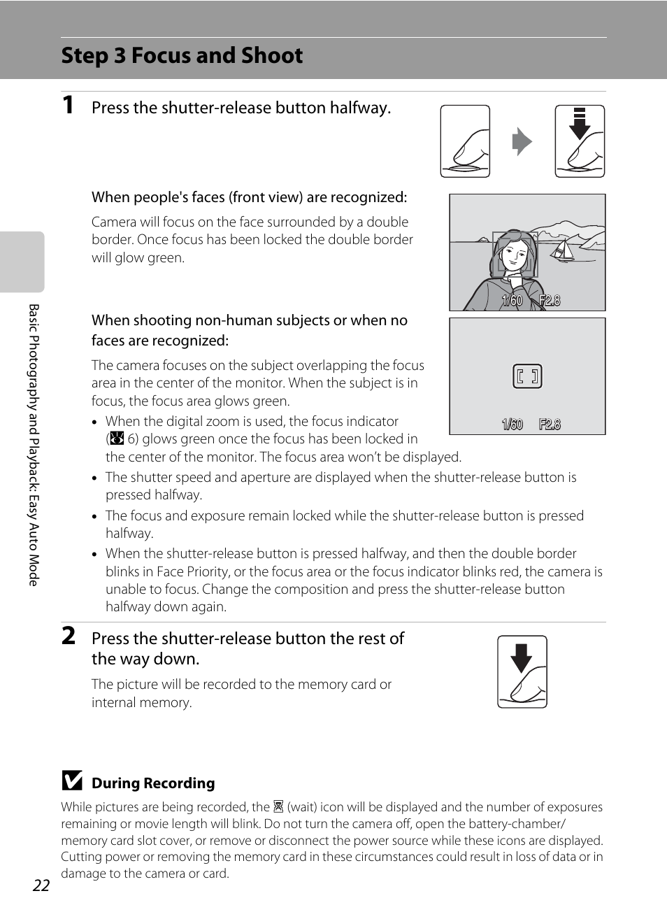 Step 3 focus and shoot | Nikon collpix L16 User Manual | Page 34 / 124