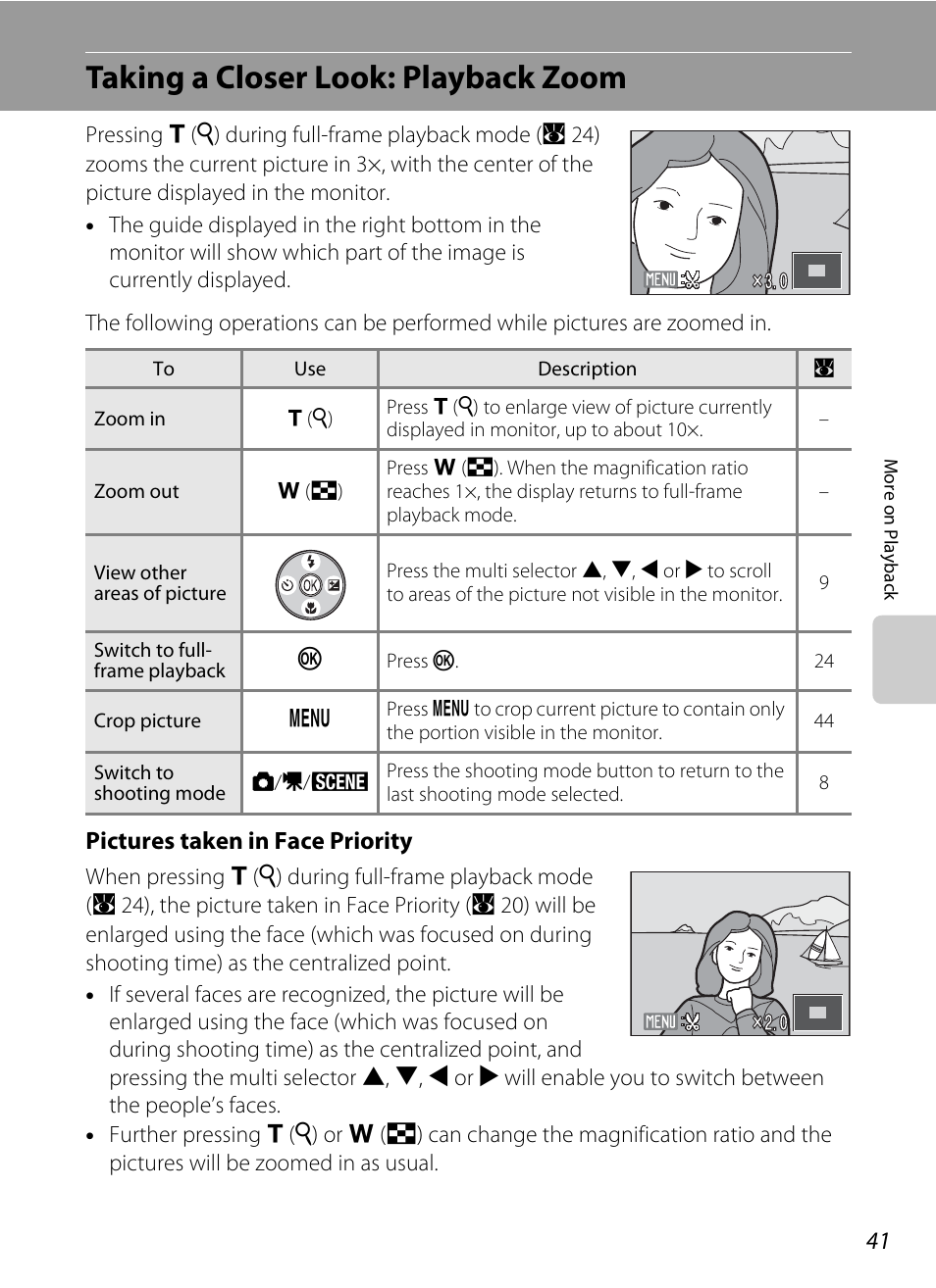 Taking a closer look: playback zoom | Nikon collpix L16 User Manual | Page 53 / 124