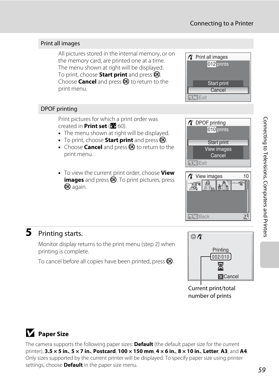 Printing starts | Nikon collpix L16 User Manual | Page 71 / 124