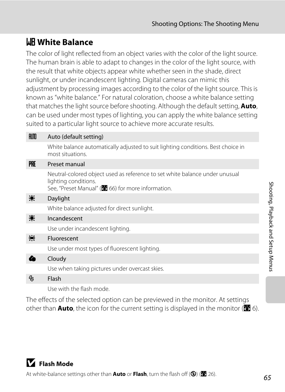 White balance, B white balance, A 65 | Nikon collpix L16 User Manual | Page 77 / 124