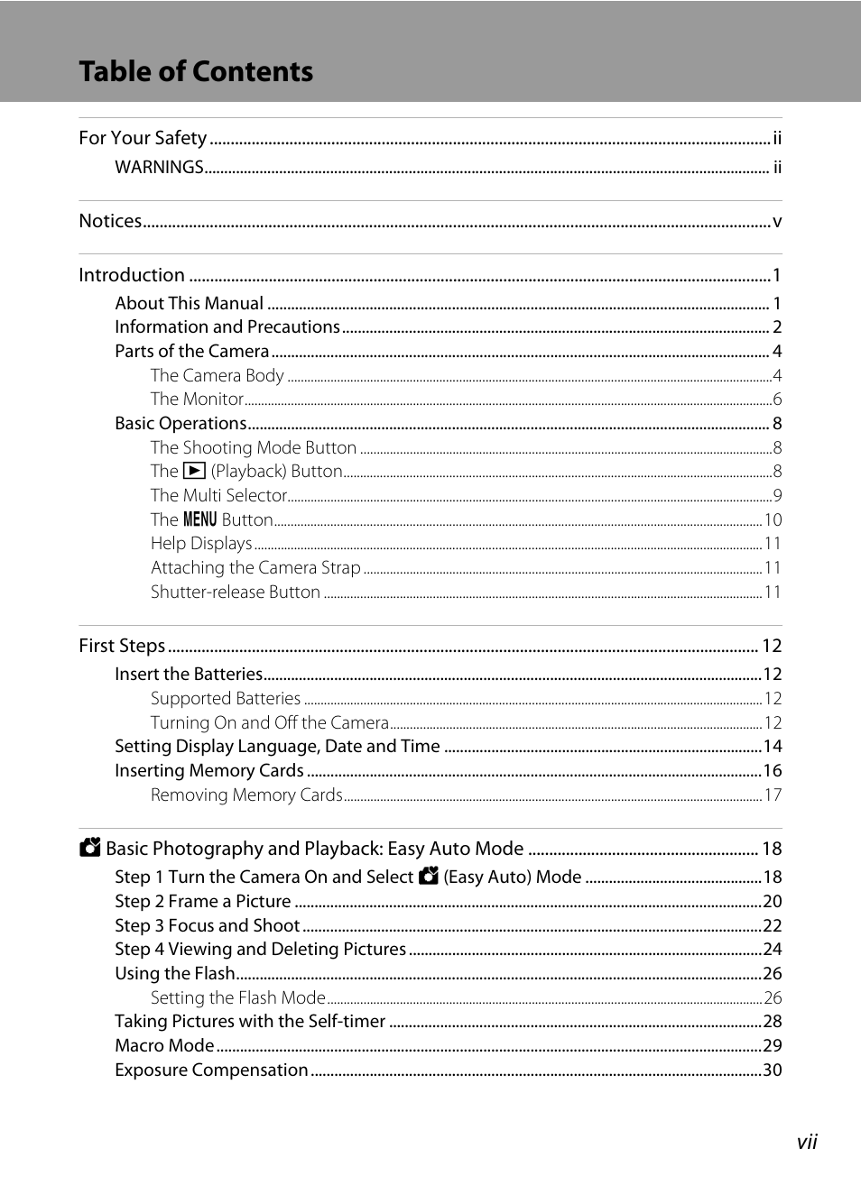 Nikon collpix L16 User Manual | Page 9 / 124