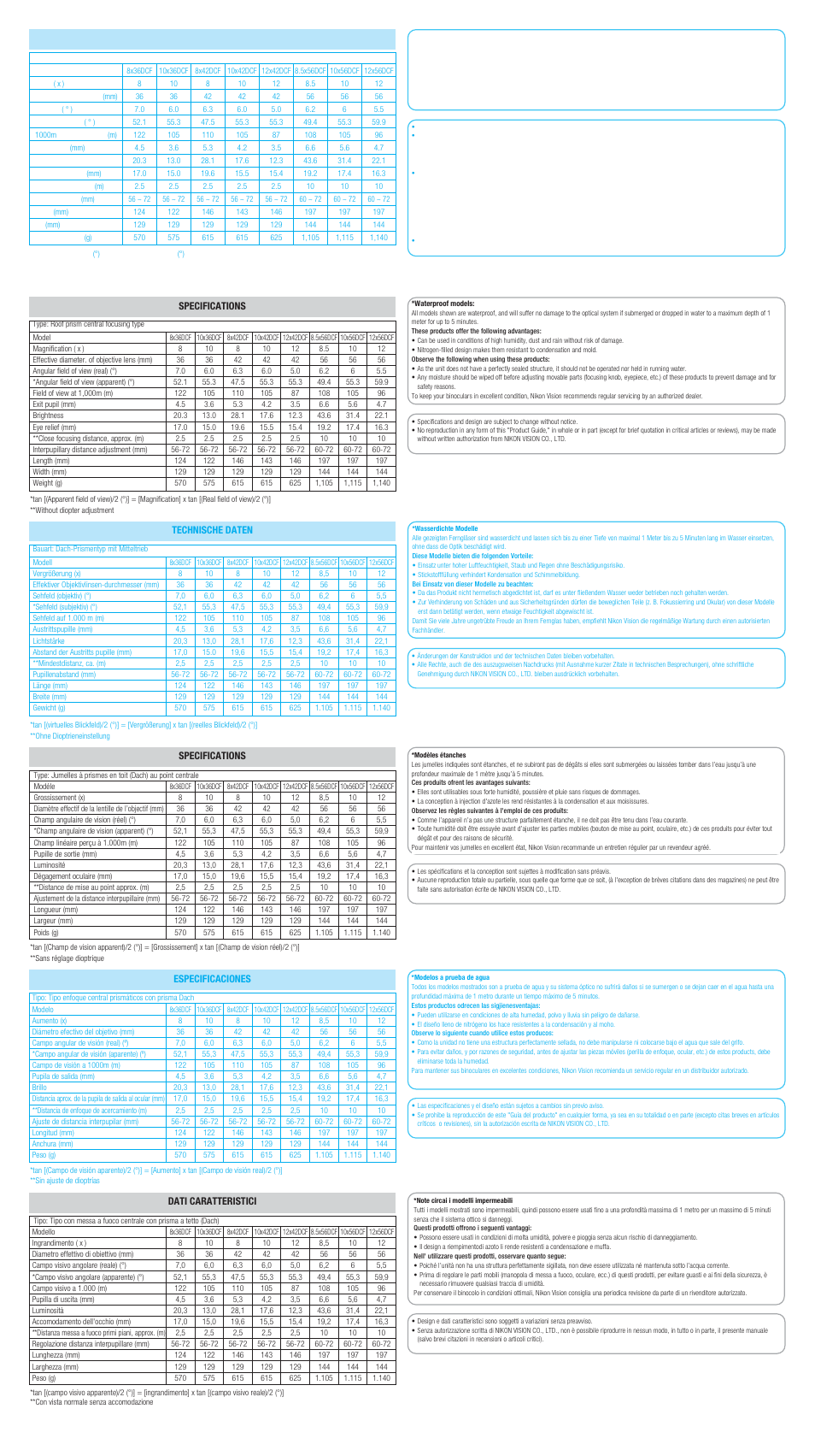 Nikon 10x42DCF User Manual | Page 2 / 2