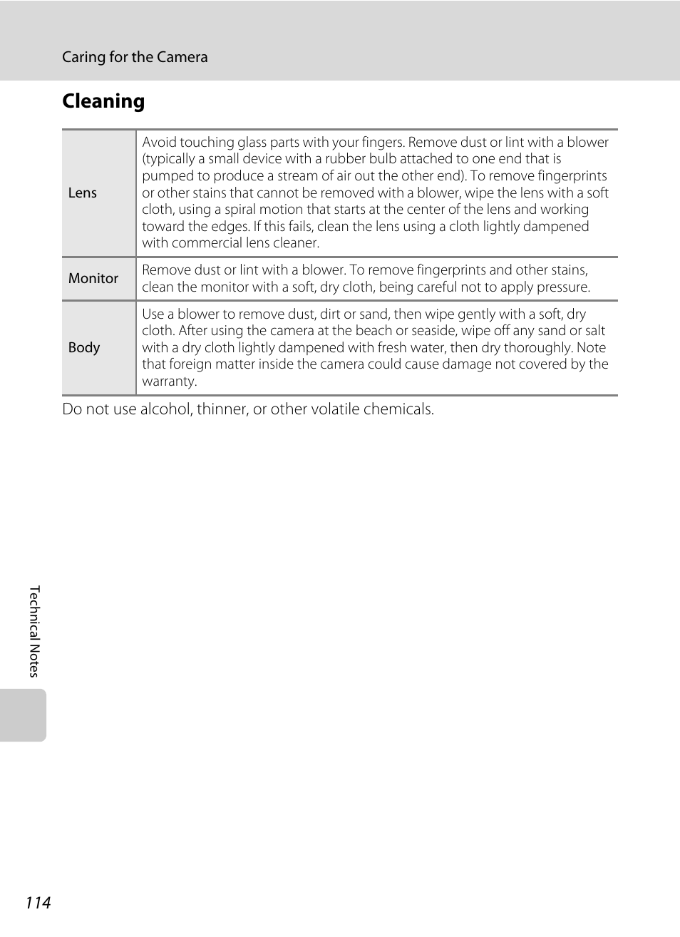 Cleaning | Nikon COLLPIX L22 User Manual | Page 126 / 148