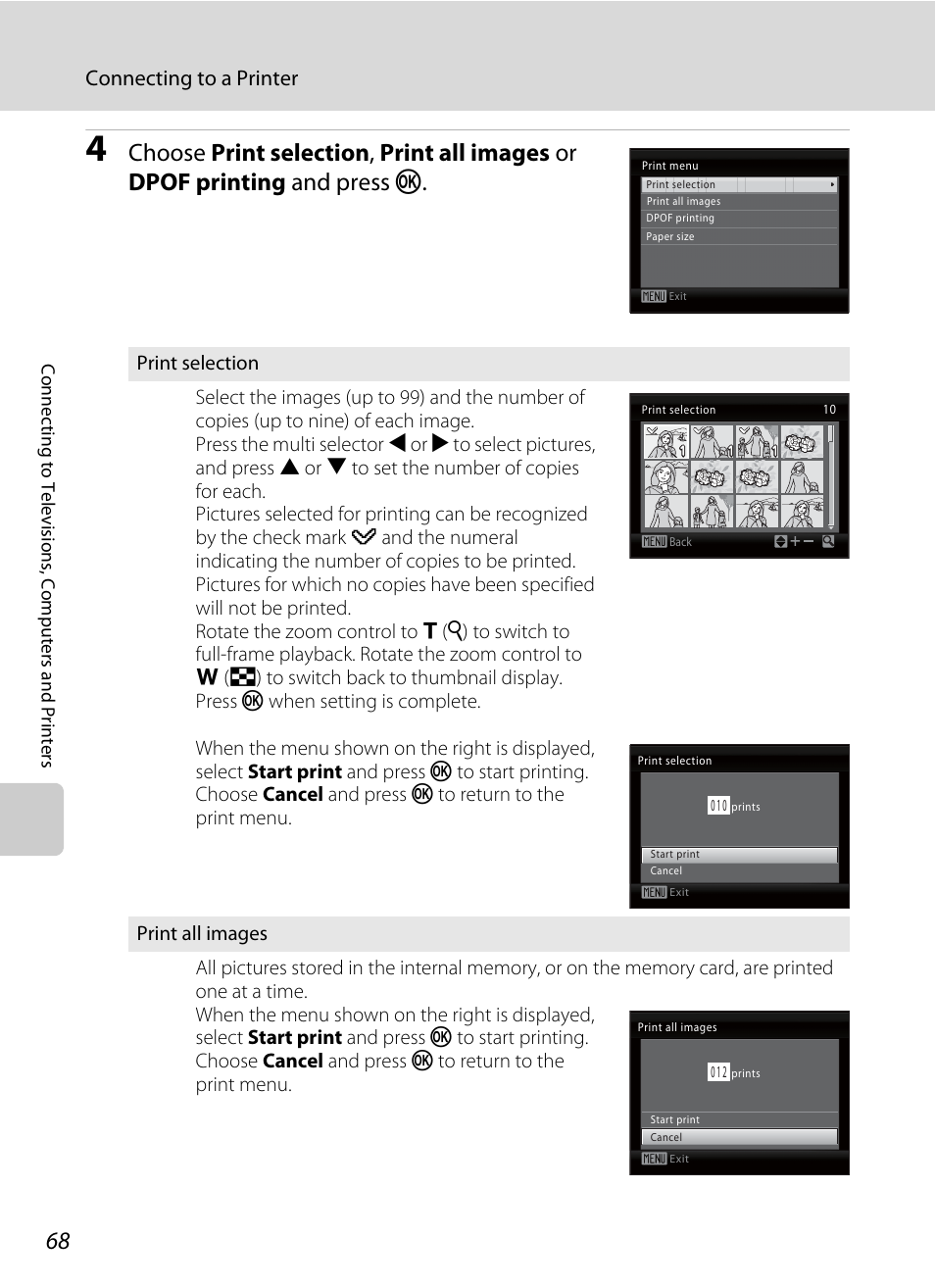 Connecting to a printer | Nikon COLLPIX L22 User Manual | Page 80 / 148