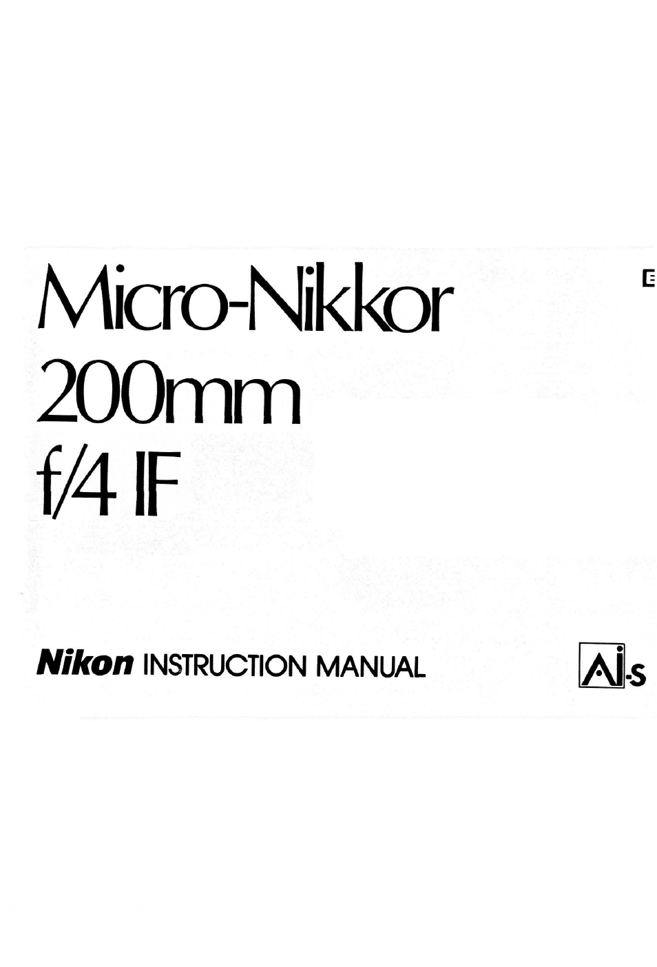 Nikon Micro-Nikkor 200mm f/4 IF User Manual | 27 pages