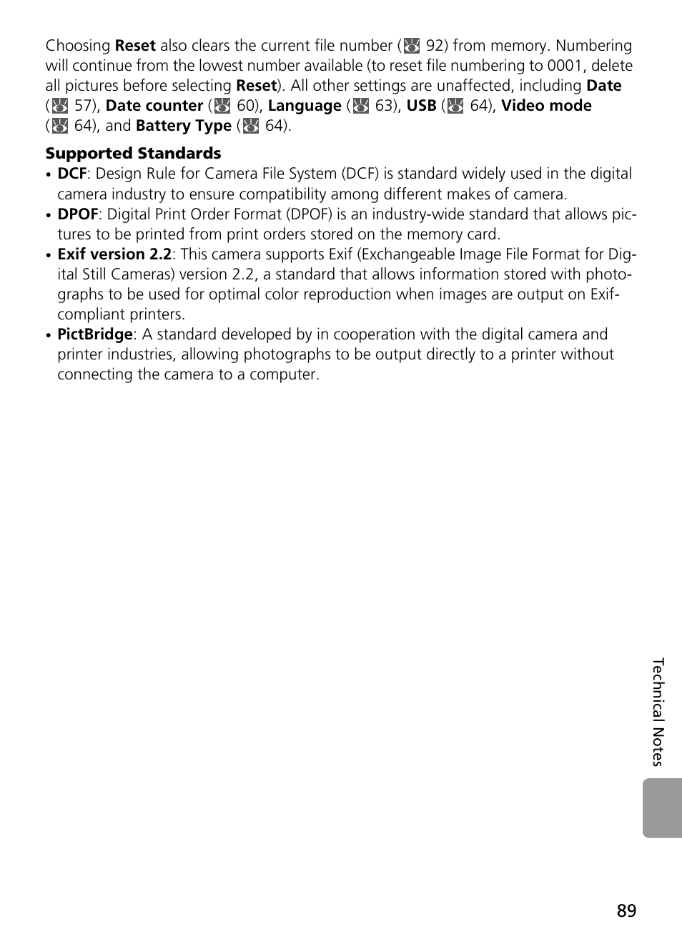 Supported standards | Nikon Coolpix L4 User Manual | Page 101 / 112