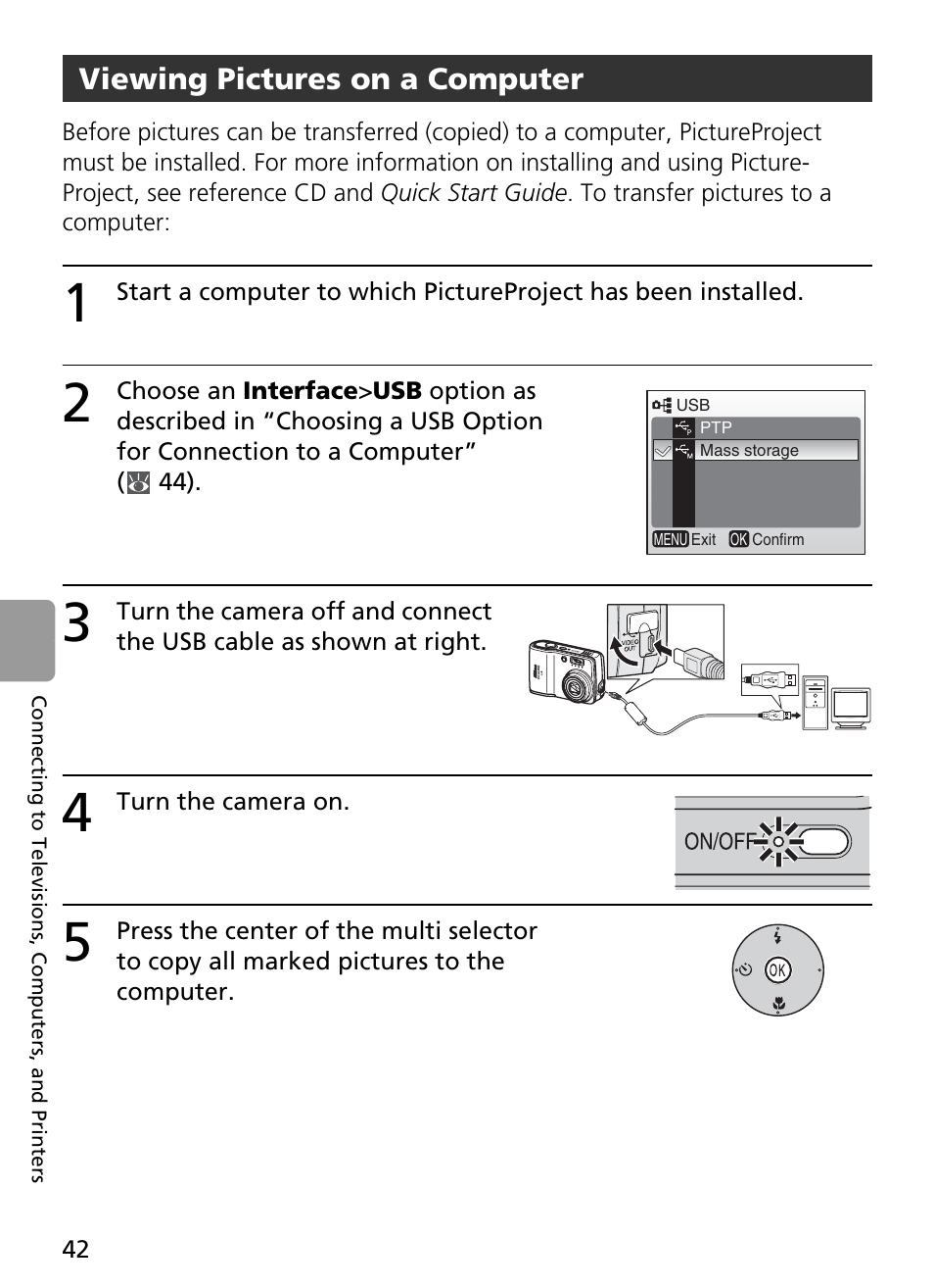 4 turn the camera on, Viewing pictures on a computer | Nikon Coolpix L4 User Manual | Page 54 / 112
