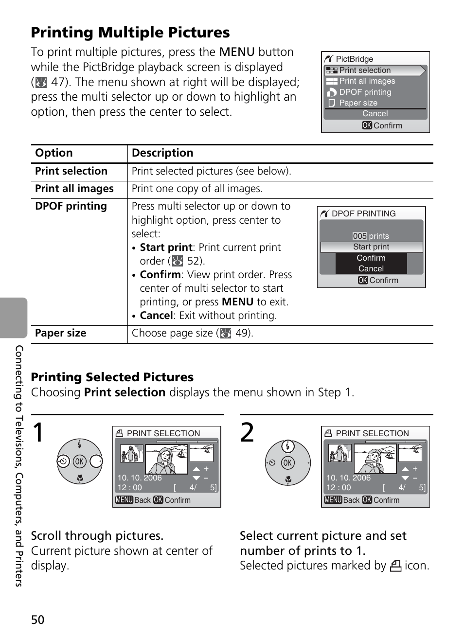 Printing multiple pictures | Nikon Coolpix L4 User Manual | Page 62 / 112