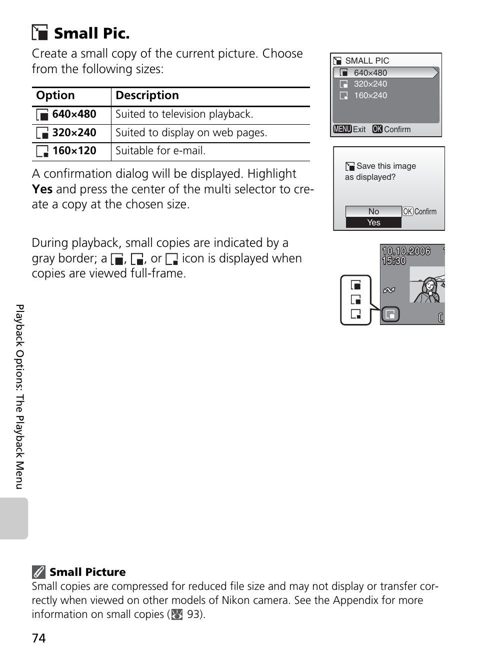 Small pic | Nikon Coolpix L4 User Manual | Page 86 / 112