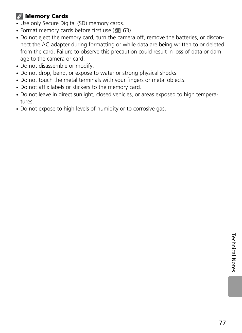 Memory cards | Nikon Coolpix L4 User Manual | Page 89 / 112