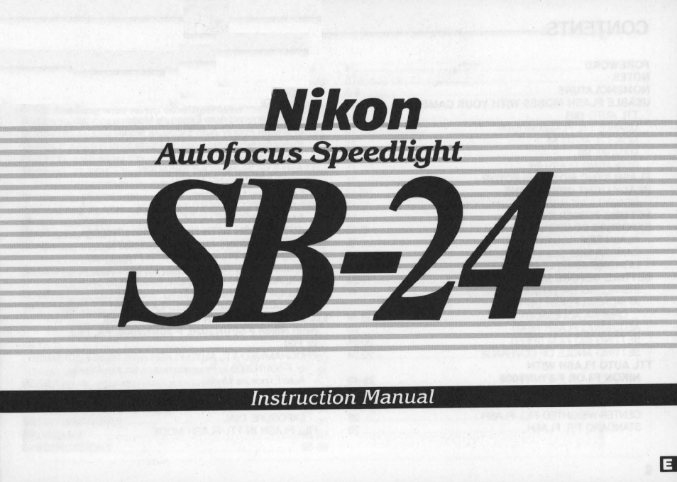 Nikon Autofocus Speedlight SB-24 User Manual | 157 pages