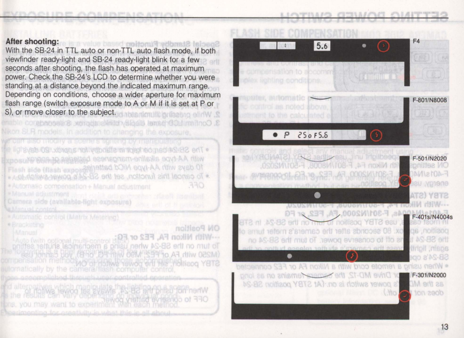 Ttlfjb, R-0-60.81 1.5 2 3 4 6 9 1318 m, Select button | Tilt | Nikon Autofocus Speedlight SB-24 User Manual | Page 13 / 157