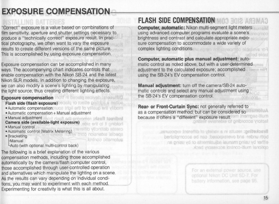 Usable ttl flash modes | Nikon Autofocus Speedlight SB-24 User Manual | Page 15 / 157