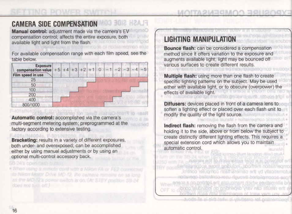 Non-ttl auto h, Manual m, Repeating flash sis | Manual ca, Repeating flash | Nikon Autofocus Speedlight SB-24 User Manual | Page 16 / 157
