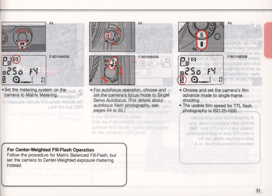 Adjusting flash head | Nikon Autofocus Speedlight SB-24 User Manual | Page 31 / 157
