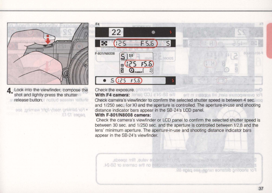 For other camera/lens combinations | Nikon Autofocus Speedlight SB-24 User Manual | Page 37 / 157