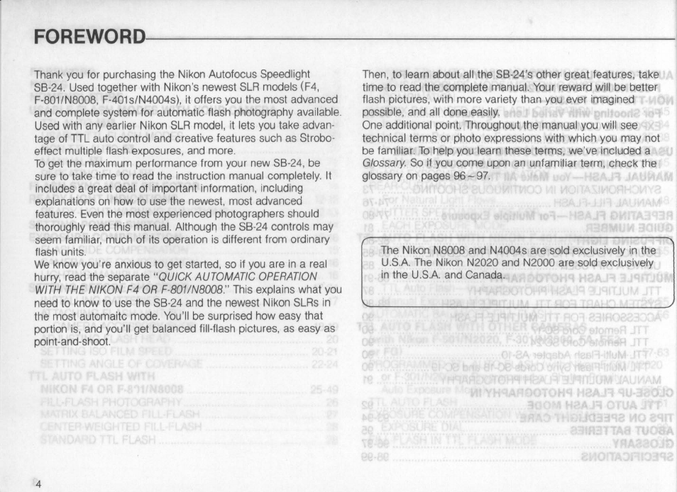 Nikon Autofocus Speedlight SB-24 User Manual | Page 4 / 157