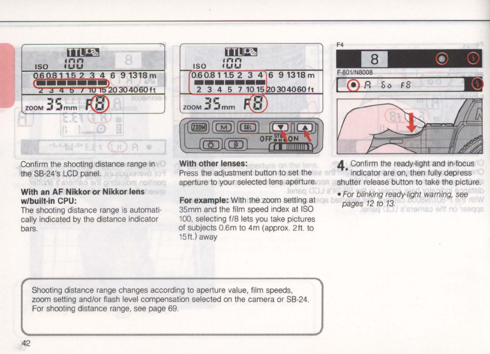 Matrix balanced fill-flash | Nikon Autofocus Speedlight SB-24 User Manual | Page 42 / 157