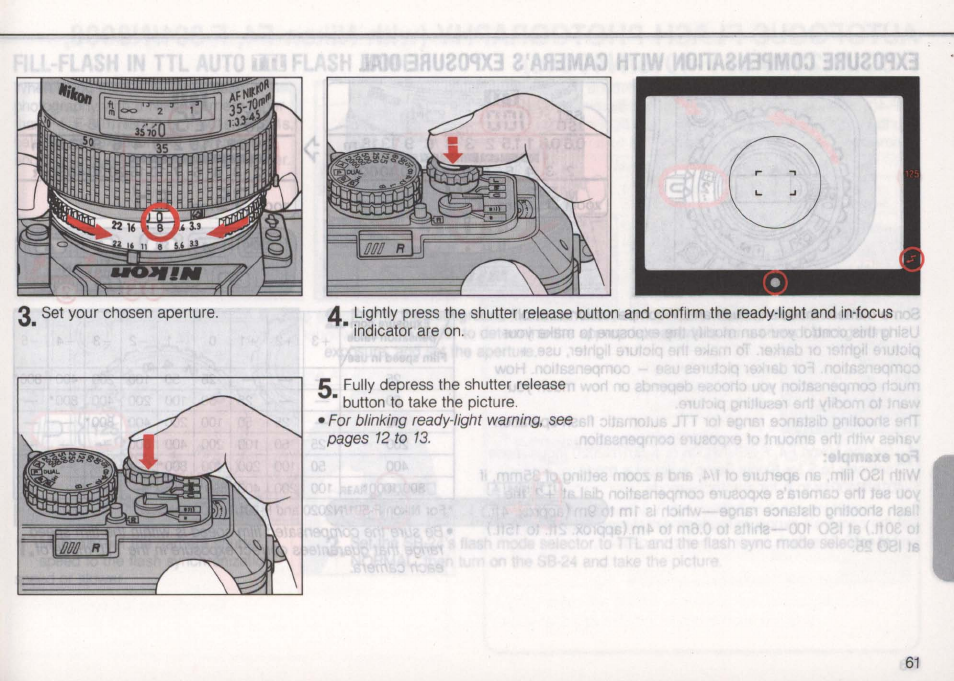 In manual exposure mode, In manual exposure mode -45 | Nikon Autofocus Speedlight SB-24 User Manual | Page 61 / 157