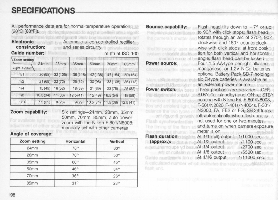 Nikon Autofocus Speedlight SB-24 User Manual | Page 98 / 157