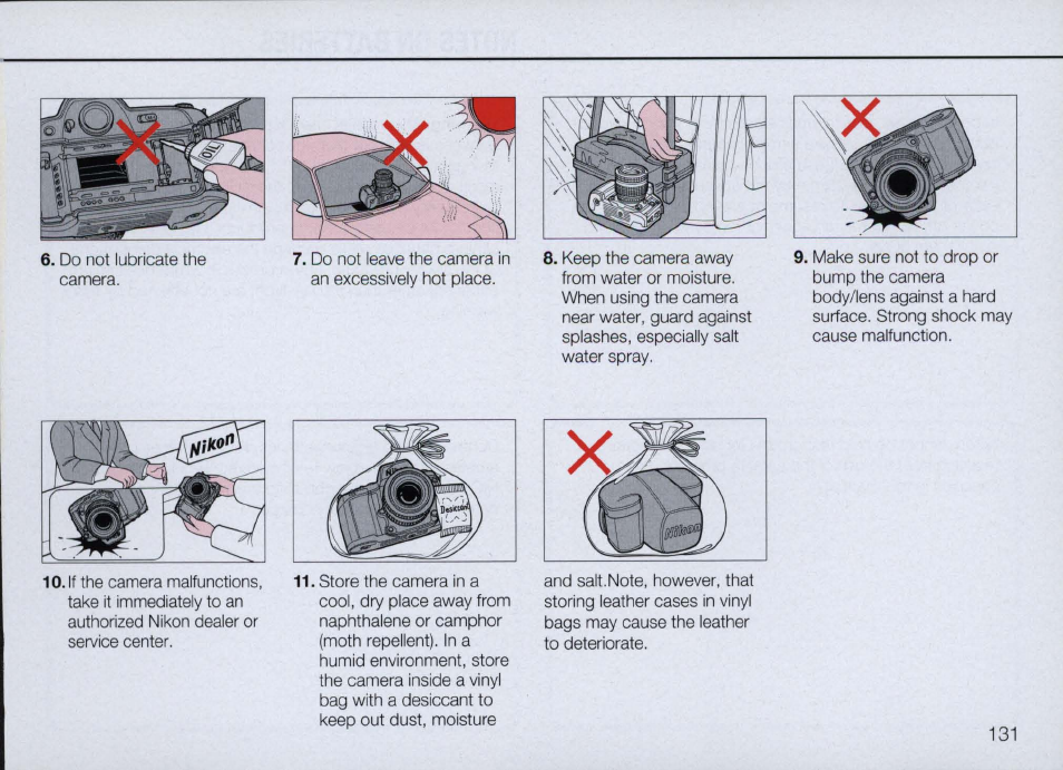 Recommended lenses, Recommended camera settings | Nikon Camera N90 User Manual | Page 131 / 236